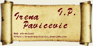 Irena Pavičević vizit kartica
